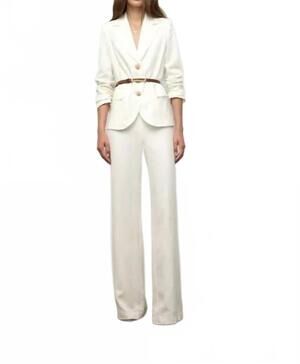 NEW IRIS SETLAKWE women's wide leg linen pant in white